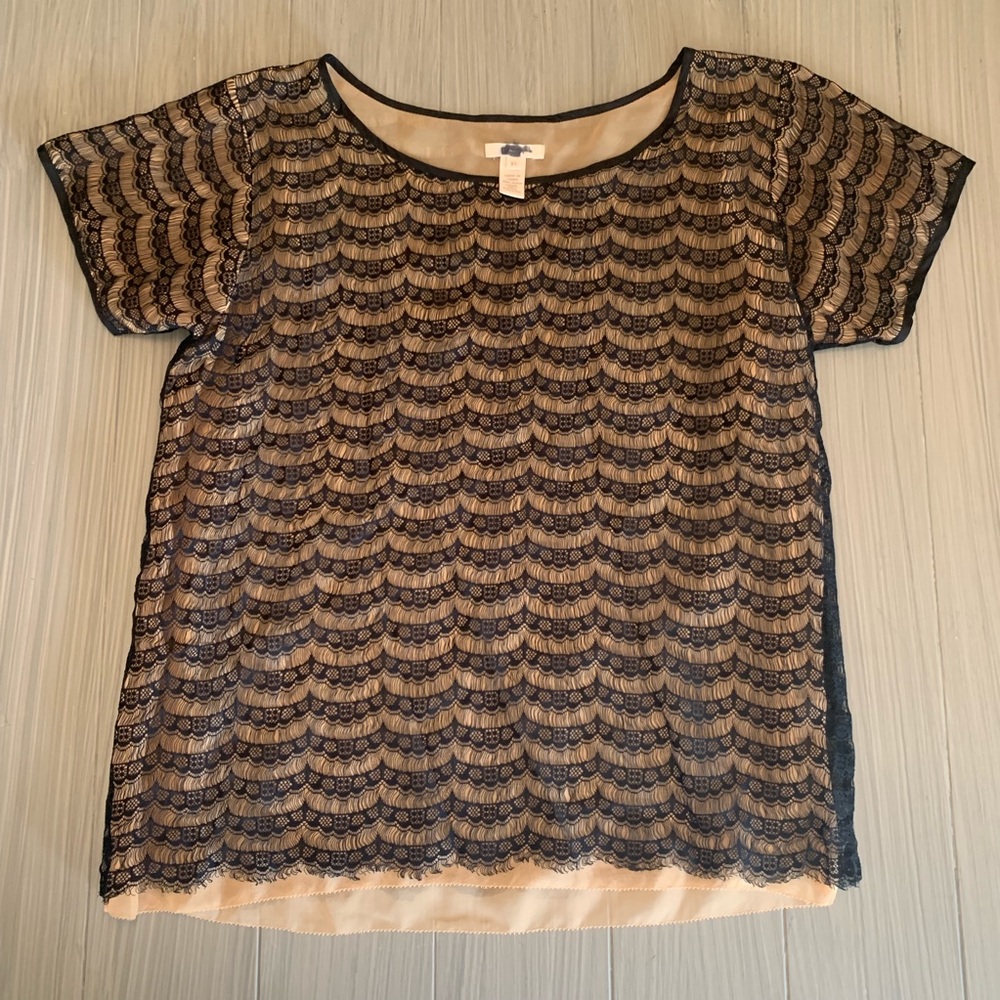 J Crew Short Sleeve Sheer Blouse